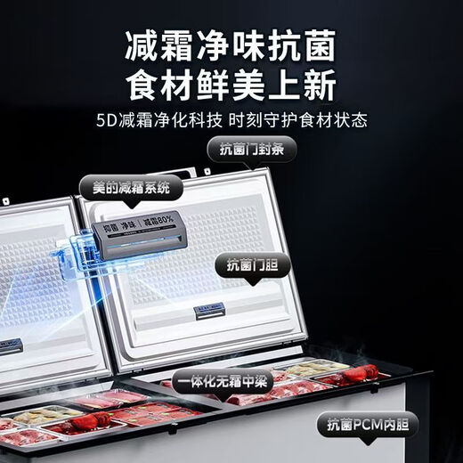 Midea美的冷柜商用大容量419升-40度超低温冷柜双门冷冻柜冷藏速冻单温 单温冷藏冷冻转换 超大容量 719升