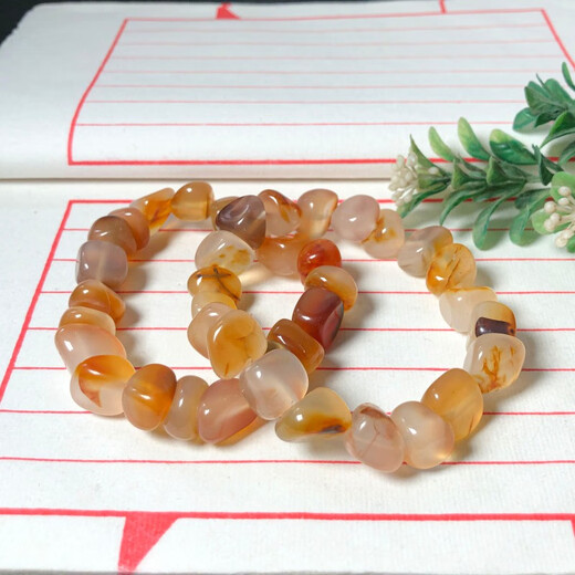 Honganze old phoenix style marine chalcedony stone bracelet irregular bracelet agate grass flower men and women single loop 101
