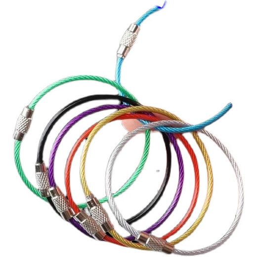 Talchi Stahldrahtschlüsselketten-Drahtseil-Key Ring Edelstahl Drahtring Klassifizierung Farbring Anti-Verlust kleiner Kreis Schlüsselkette Zufällige Farben 5 eingedickt + Anti-Verlust + Starke Zähigkeit