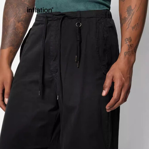 Zhidou doujiezhan fertige Kleidung Weitbein Fallschirmjägerhose Neue Modemarke Lose Waschwasser Hose große Taschenkordel Langhose 12532S24 Blumengrau L.