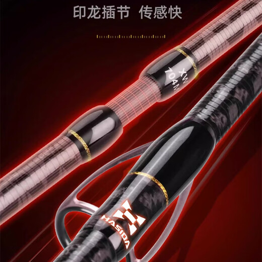 Hasdalua rod four major beasts, four-section portable fast adjustment dual-tone, black rod, ultra-long-range throw fishing rod, fishing rod 2.18m, Qinglong four-section straight handle ML[S724ML]