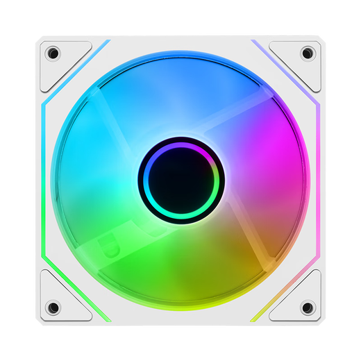 京品鹿棱镜四代PRO战隼F12棱镜PLUS积木版水冷12CM机箱风扇正反向无线拼接ARGB神光同步PWM温控制器集线 棱镜4代PRO白色反向风扇（5V三针接口）