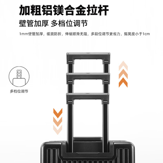 乌尼莫克（Uniamog）德国品牌超大容量行李箱新款旅行箱拉杆箱商务出差密码箱托运皮箱 曜岩黑-减震刹车万向轮 加厚耐摔 28英寸 /USB充电+可放15英寸电脑