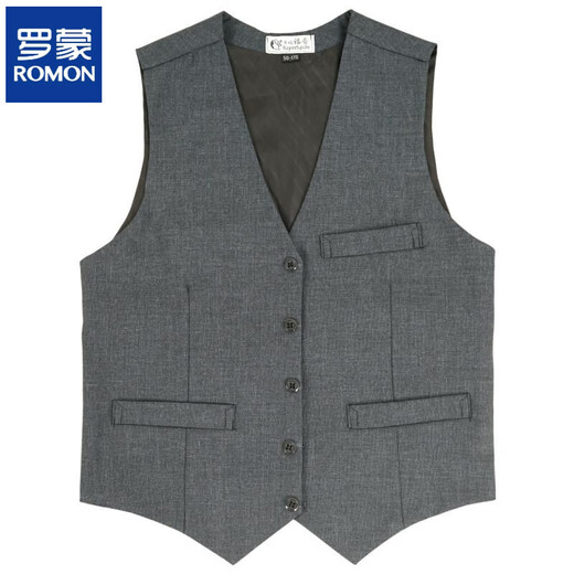 Romon middle-aged and elderly men's suit spring and autumn suit vests for elderly father loose and multi-pack casual horse clip dad's large size vest blue and black 50 sizes (suggested 90-120 Jin [Jin equals 0.5 kg])