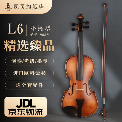 凤灵小提琴成人儿童专业演奏级初学者入门欧料手工琴进口10年实木L6 4/4适用高155-220cm