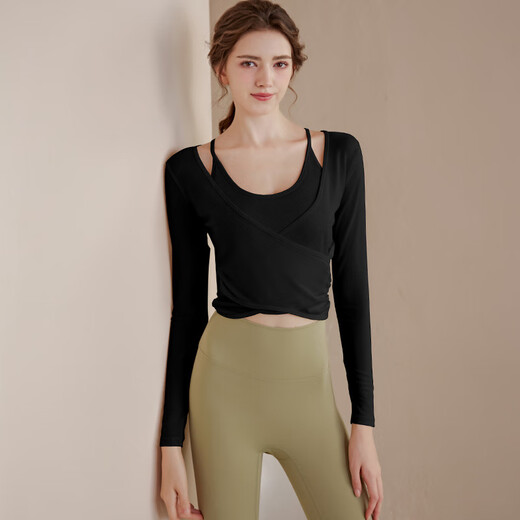 LULU CENTURY yoga clothes for women, sports tight long-sleeved running quick-drying breathable blouses for women, training Pilates fitness clothes tops for women, green blouse M