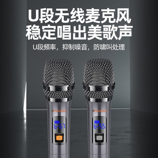 SANSUI outdoor K-song special audio square dance lever audio outdoor performance heavy bass smart wireless microphone 12-inch D12 electric acoustic guitar folk instrument speaker