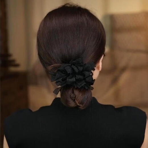 Zhuo Keke Bow Hair Clip Women's 2025 New Temperament and High-end Ponytail Clip Back of the Head Ball Hair Clip Coffee Color Seersucker