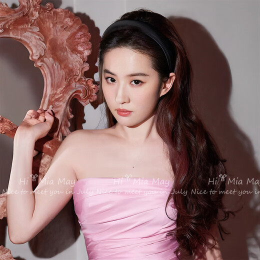 Sen's satin sponge hairband for women 2025 new high-ceiling face-showing small black hairpin headband light luxury hair hole black