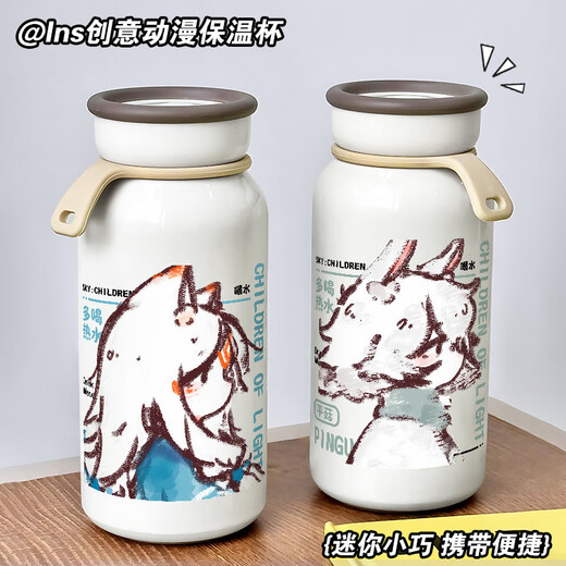 
Xiong Zhechaguanghui surrounding water cup thermos thermos cartoon 2D water cup milk coffee cup portable sun travel cream thermos--XU695 cat head 400ml large capacity