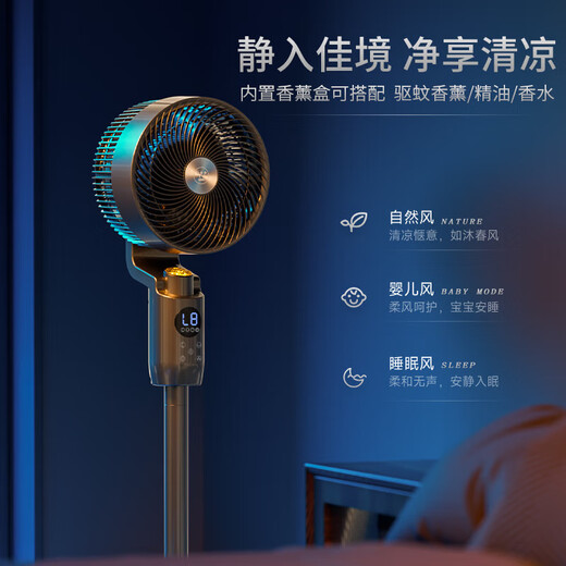 Westinghouse air circulation fan household electric fan intelligent voice floor fan soft and noiseless 12-speed energy-saving electric fan turbine ventilation fan fully automatic shaking head fan negative ion purification aromatherapy hot-selling flagship model negative ion + 5D shaking head + Taiwanese three-purpose + voice intelligent control