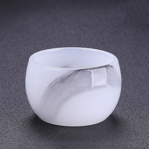 Glaze tea set combination, white jade tea cup, home gift, jade porcelain kung fu tureen teapot, complete gift box gift, pure white glazed jade porcelain set, safe packaging, 1 tureen + 1 fair + 1 tea drain set + 6 tea cups