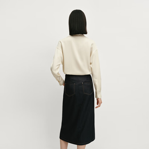 OVV Autumn and Winter Hot Sale Women's Acetate Blended Elegant Ribbons Simple and Attractive Long-Sleeved Casual Shirt Sand Color M