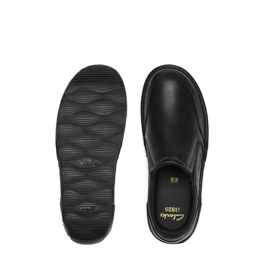 Clarks Qile air cushion king series men's shoes new soft and breathable business casual commuter lovable leather shoes daddy shoes black 261798347 39.5