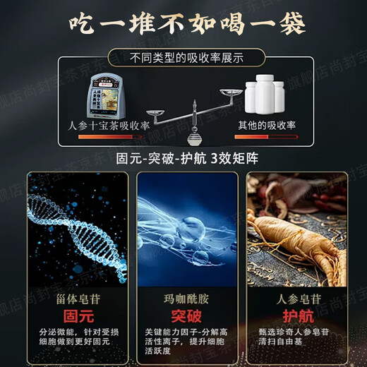 Shangfeng Bao Tee Ginseng Wolfberry Ten Schatz Tee Tonic Health Tea Herren Maca Polygonatum Mulberries bleiben spät auf