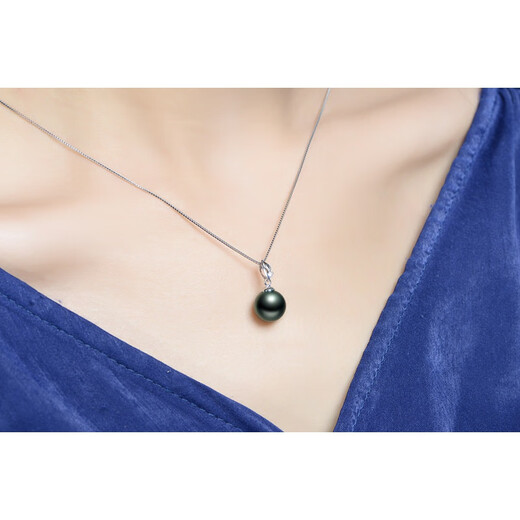 Fat Donglai's same Tahitian black pearl pendant mother-of-pearl necklace single clavicle necklace 8mm-9mm black