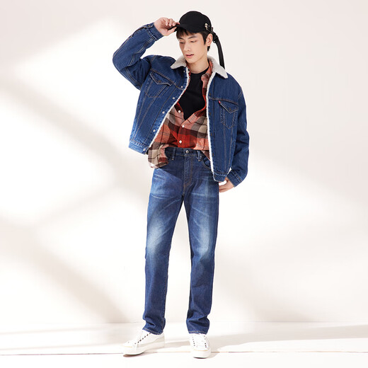 Levi's Midnight Blue Brand Japanese Men's 502 American Nostalgic Retro Street Blue Jeans Dark Denim 28 (32)