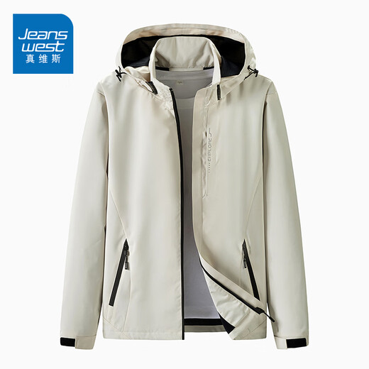 Jeanswest hooded jacket men's spring and autumn simple casual jacket men's loose versatile jacket charge top men's and women's clothing 6628 purple [women's style] XL