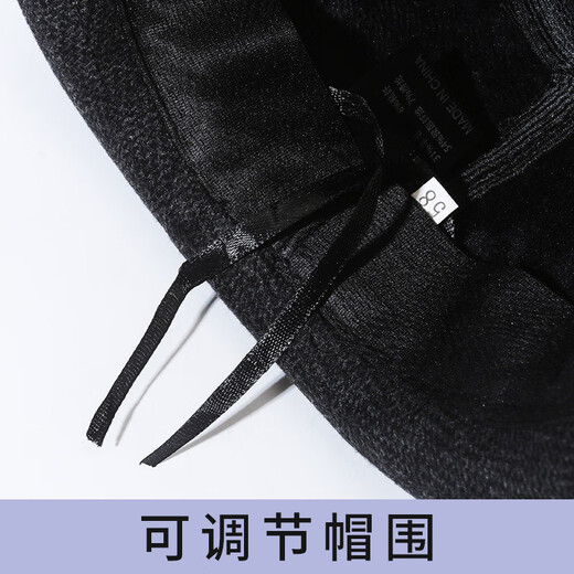 ALLFOND中老年人帽子男士礼帽冬季羊毛呢保暖老人爷爷爸爸复古爵士绅士帽 黑色 中码（57-58cm）