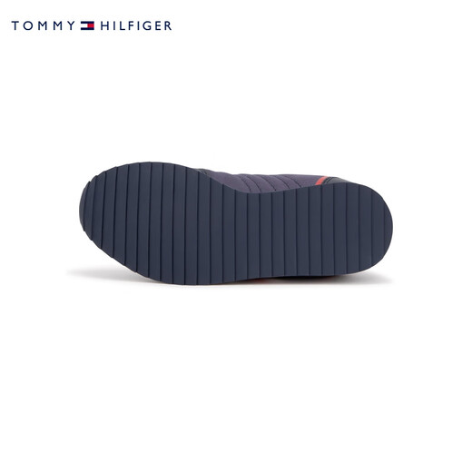 Tommy Hilfiger Kinderkleidung Herren-Farbblocking gestreiftes Gurtband Retro Casual Schuhe Sportschuhe Laufschuhe Reisschuhe Th100944 Marine Blue 695 35