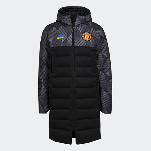 阿迪达斯 （adidas）NEO羽绒服男装冬季新款足球训练系列保暖防风连帽外套H45283 GR3884 L