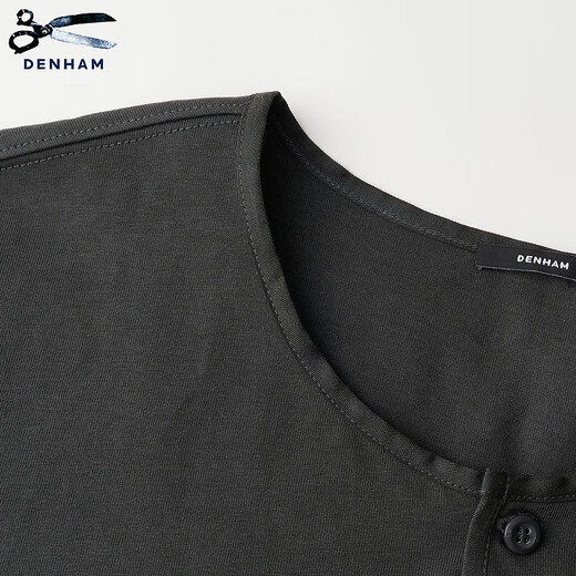 Denham New City Light Outdoor Französisch Sport weiß grau Retro Henry Hals Schere kurzärmelige T-Shirt Männer grau M.
