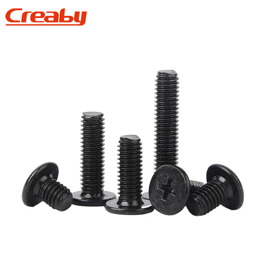 Creaby black 304 stainless steel cross flat head screws thin head large flat head screws CM computer screw machine screws M3x5 (50 pcs)