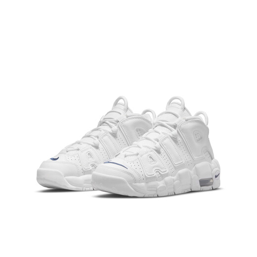 耐克（NIKE）官方男女童UPTEMPO大童运动鞋缓震部分皮面个性DH9719 100白/深藏青/白/深藏青 39