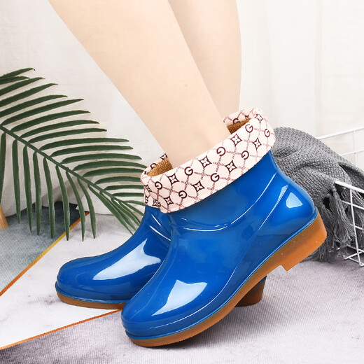 Aolie Regenstiefel für Frauen mit niedriger Zylinder Nicht-Schlupf-Modeküche Frauen Regenstiefel Kurzzylinder modische Wasserschuhe Rindfleisch Sehnen Sohle Kleidung resistente Regenstiefel rot (Einzelschuhe) 38