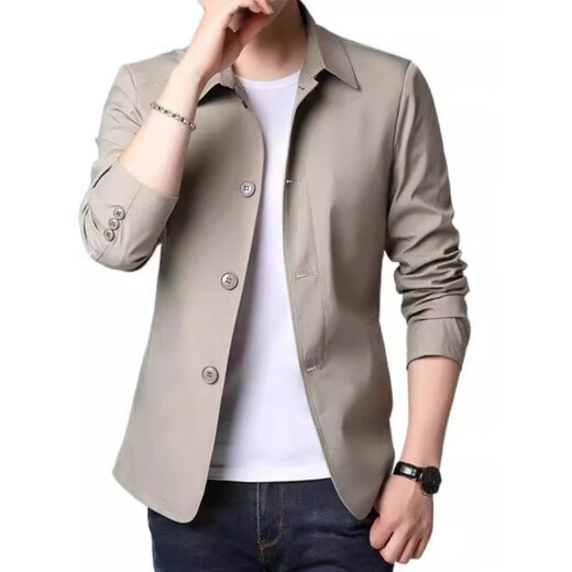 Emporio Armani business casual jacket suit middle-aged and young people solid color lapel thin Korean slim windbreaker jacket light gray NJ-1048 M [Suggested 98-110Jin [Jin equals 0.5 kg]]