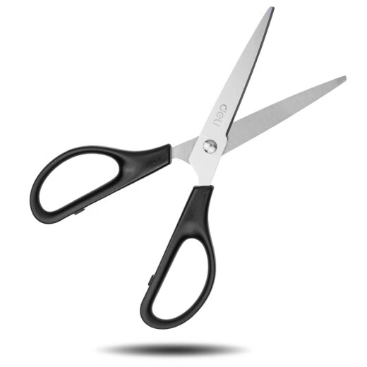 Deli 170mm office life household scissors medium scissors handmade paper scissors office supplies black 0603