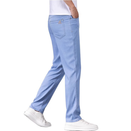 
Lee Cooper ice silk jeans men's spring and autumn men's pants tensile light blue straight 2025 new pants casual pants men medium blue 9767 32