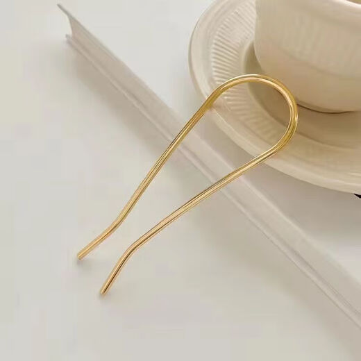 Qindu minimalist personality temperament metal U-shaped hair accessories niche high-end adult hairpin hairpin women matte gold glossy gold