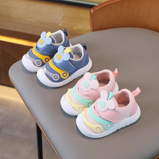 Western children's shoes toddler shoes for men and women baby autumn soft sole breathable mesh toddler shoes non-slip shoes sports stable casual shoes toddler shoes blue size 17 inner length 12.5cm