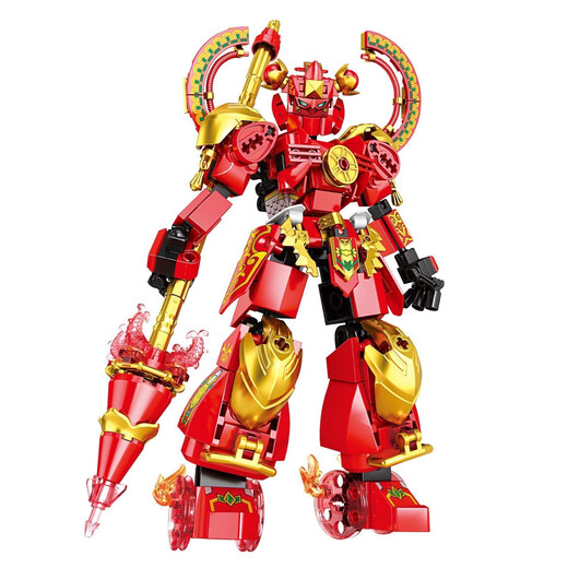 Mindi 2025 Nuevos bloques de construcción de grano pequeño Nezha Mecha Boy ensamblado Juguetes de 6 a 12 años Regalo nuevo AO Bing Mecha 1342 High Partence 48cn