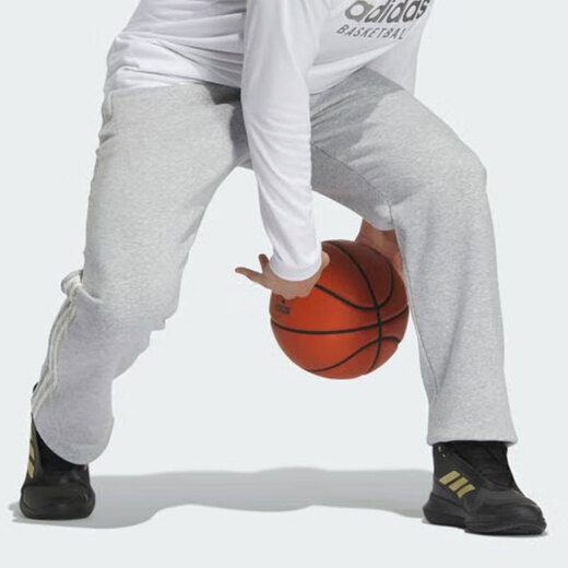 Adidas (adidas) sweatpants men's pants spring and autumn casual pants knitted loose straight pants trousers GK9273 JE3496 gray plus velvet M