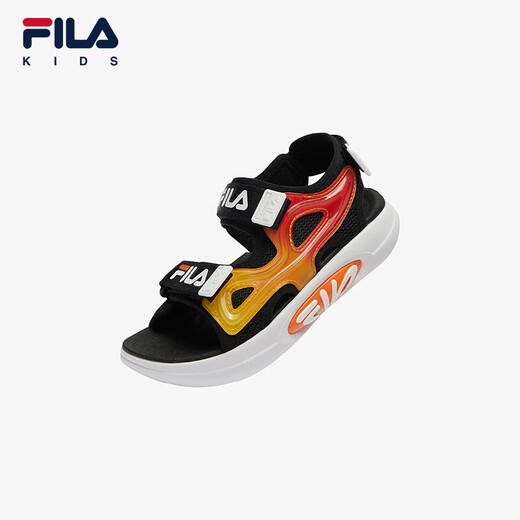 Fila Fila Children's Shoes 2024 Summer Summer Boys and Girls Children's Sandals Sandals Black/Fire Red-BF 26 Size Inner Length 16.0cm