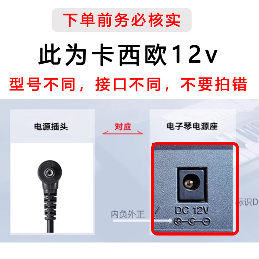 Sevinia适用于卡西欧电子琴CT688 788 877 799锂电池移动电源12V/9v 卡西欧有四个类型接口 下单核实 卡西欧9v