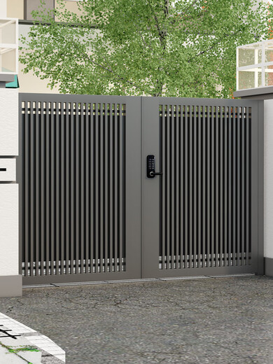 金赋顺不锈钢庭院折叠门别墅铁艺大门小区入户单双开门乡村铝艺栅栏院门 款式1/平方