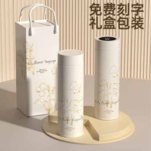 WINTERPALACE保温杯子男女士水杯伴手礼纪念品公司开业活动回礼定制刻字送朋友 礼品盒装-白色 480ml 护士节礼物