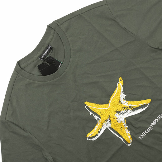 ARMANI/ARMANI EA MEN'S MODE DRINTED Casual Short Sleeve Round Neck T-Shirt EM000574 AF12347 Dunkelblau FB074 S