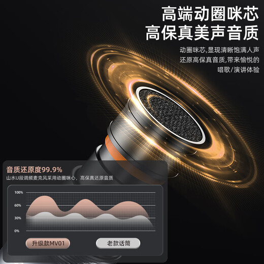 SANSUI wireless microphone, universal, professional-grade U-segment karaoke special conference host, live karaoke outdoor square dance, handheld portable performance home ktv singing rechargeable microphone, flagship single microphone, performance-level universal microphone, one to one, true U-segment wireless charging