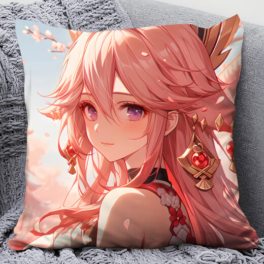 Two-dimensional pillow animation cushion sofa household pillow customization customization (double-sided pictures can be different) 40x40cm small trumpet-with pillow core