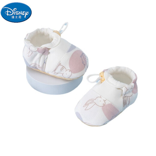 DISNEY迪士尼婴儿鞋0-3-12个月到1岁步前鞋春秋四季款男女宝宝软底鞋 水墨花 12 L码，内长12厘米
