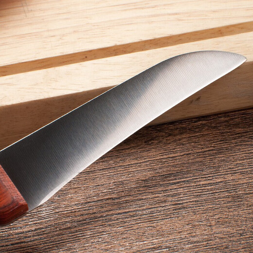 Shibazi Obstmesser mit Holzgriff, Küche, Haushalt, Schälmesser, Melonen- und Obstschälmesser, Edelstahlstange, Obstteller, speziell gebogenes Obstmesser S2302-D