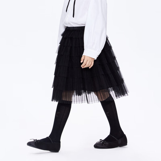 Little MO&Co. New Year's greetings clothing children's skirt girls cake skirt mesh skirt skirt children's skirt short skirt black 100 110/50