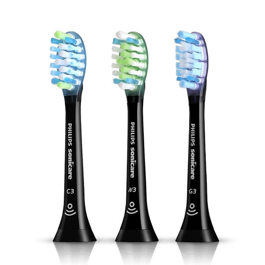 Cabeza de cepillo de dientes de Philips Electric HX9043 9063 9073 Adecuado para HX9911 9924 Cabezal de reemplazo C3 W3 G3 [HX9063 Negro] W3 Tipo blanco brillante (tres paquetes)
