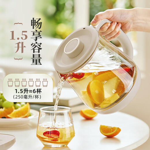 Bear Health Pot Tea Maker Kettle Tea Kettle 316L Stainless Steel Multi-section Insulation Mini Glass Flower Teapot Electric Kettle 1.5L YSH-E15Q7 with filter