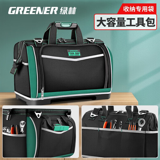 Green Forest Tool Bag Strong and Durable Electrician Portable Storage Bag Repair Canvas Tool Bag Large Capacity Electrician Bag List Guarantee