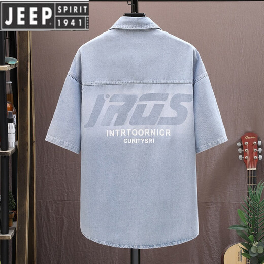 Jeep Spirit Camisa de mezclilla de mezclilla de manga corta Marca de moda para hombres Summer White Teenager Juvenil Versátil Versátil Camisa de moda suelta de moda NZJ-698 Azul (original Alta calidad) 2xl (adecuado para el peso 130 Jin [Jin equivale a 0.5 kg] -145 Jin [Jin equivale a 0.5 kg] desgaste)